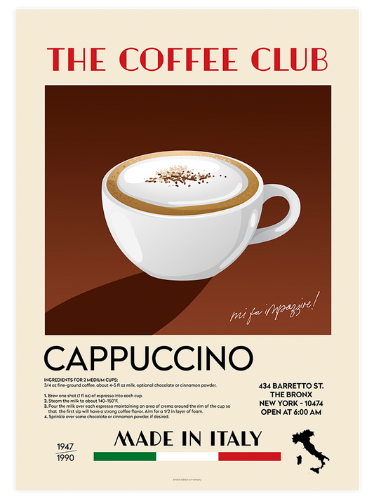 The Coffee Club Cappuccino - Fine Art Poster