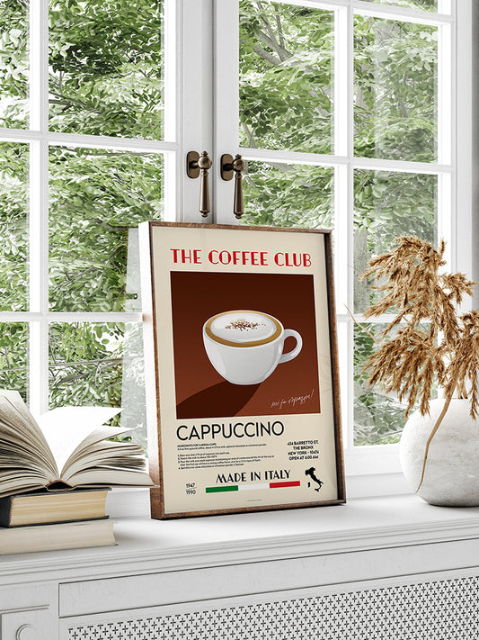 The Coffee Club Cappuccino Poster - Giclée Baskı