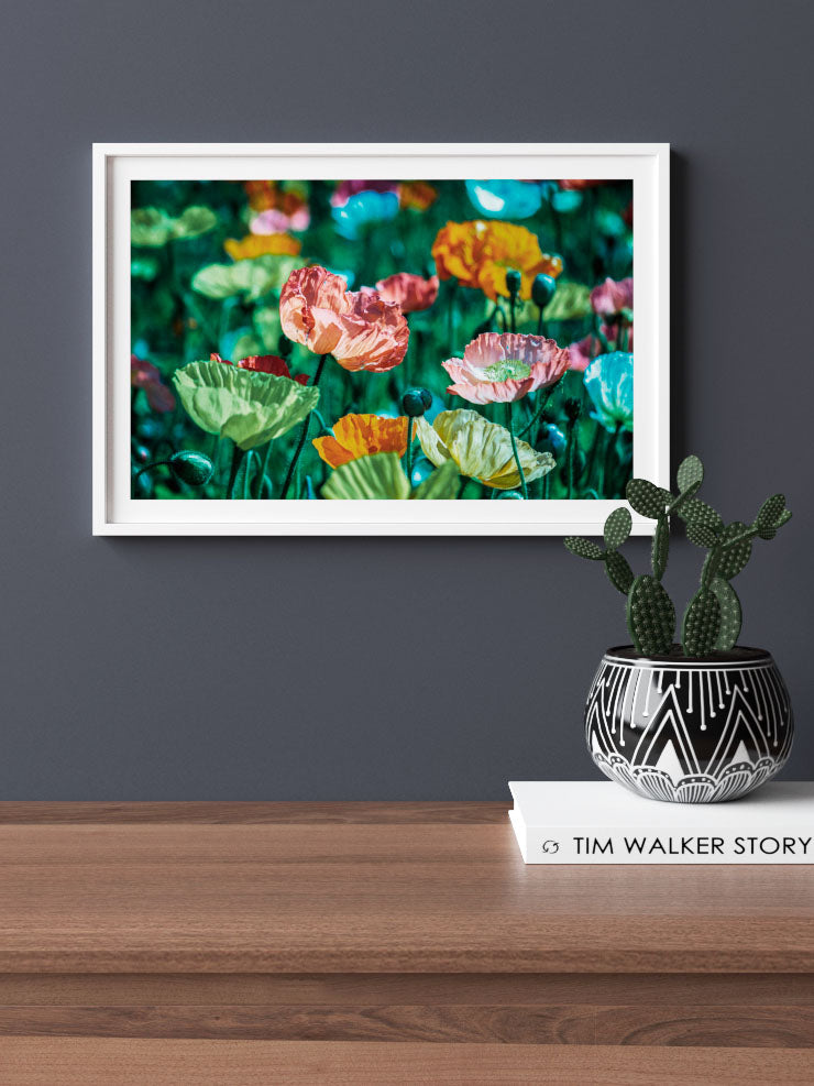 Rengarenk Çiçekler - Art Print