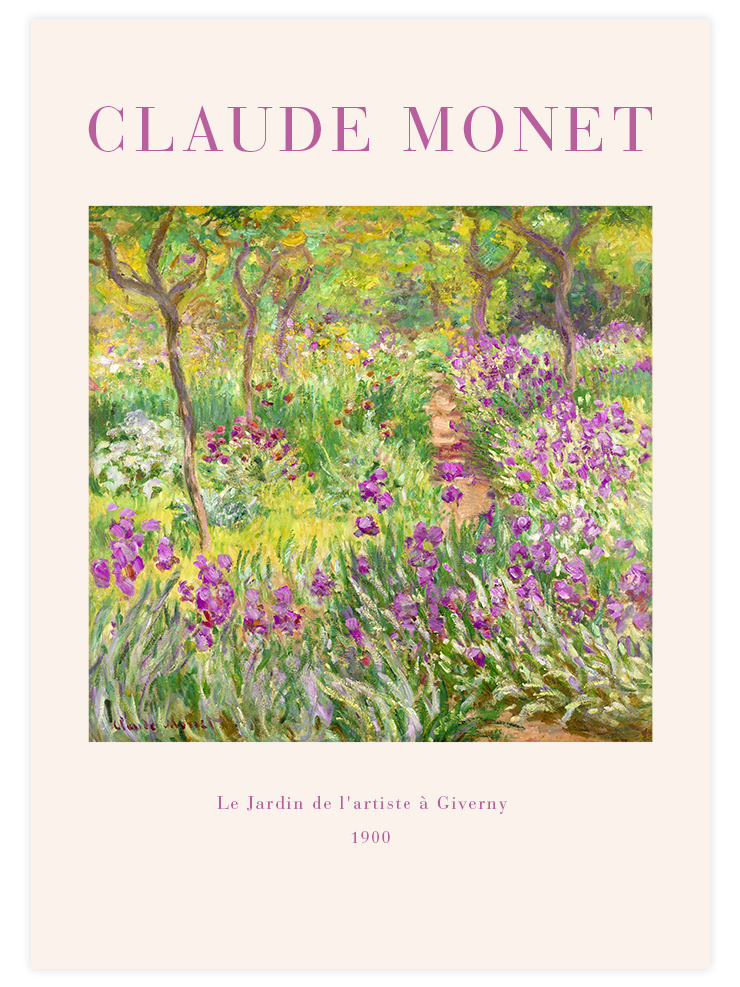 Monet The Artist's Garden at Giverny - Art Print Ürün ana görseli