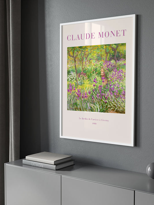 Claude Monet The Artist's Garden at Giverny Poster - Giclée Baskı