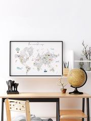 Dünya Haritası N1 Poster - Giclée Baskı