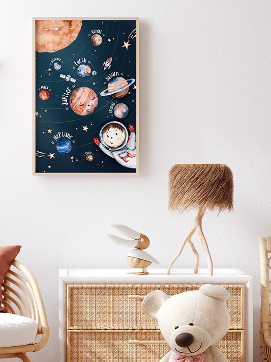 Minik Astronot Poster - Giclée Baskı