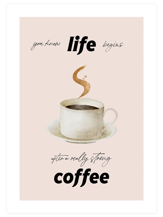 Strong Coffee Poster - Giclée Baskı