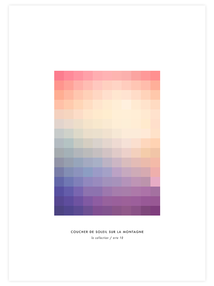 Coucher De Soleil Sur La Montagne - Art Print Sanatsal Poster