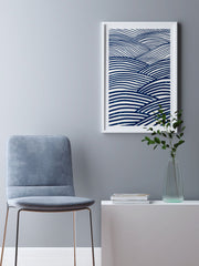 Blue Waves Poster - Giclée Baskı