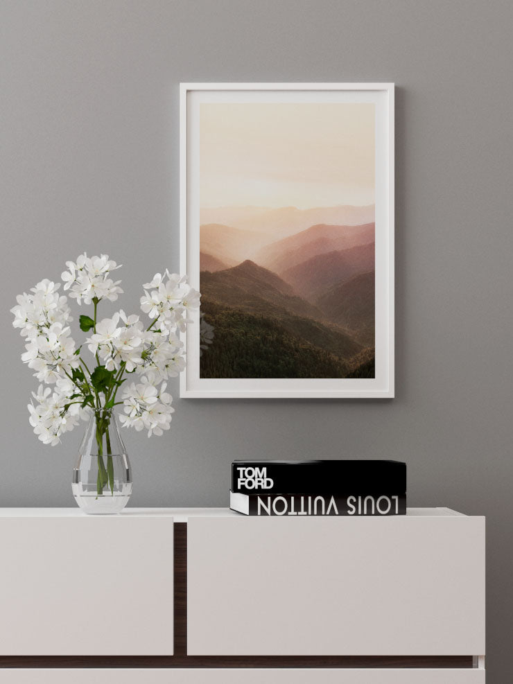 Golden Mountains - Art Print  Poster