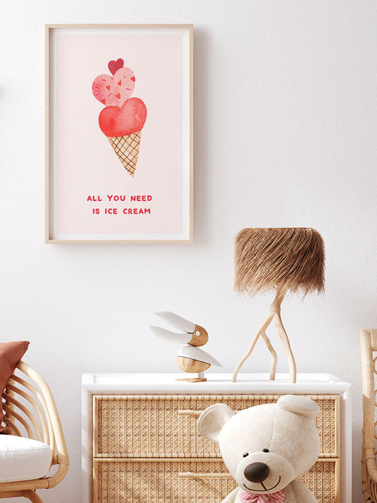 Ice Cream Poster - Giclée Baskı
