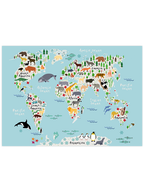 Renkli Dünya Haritası - Art Print