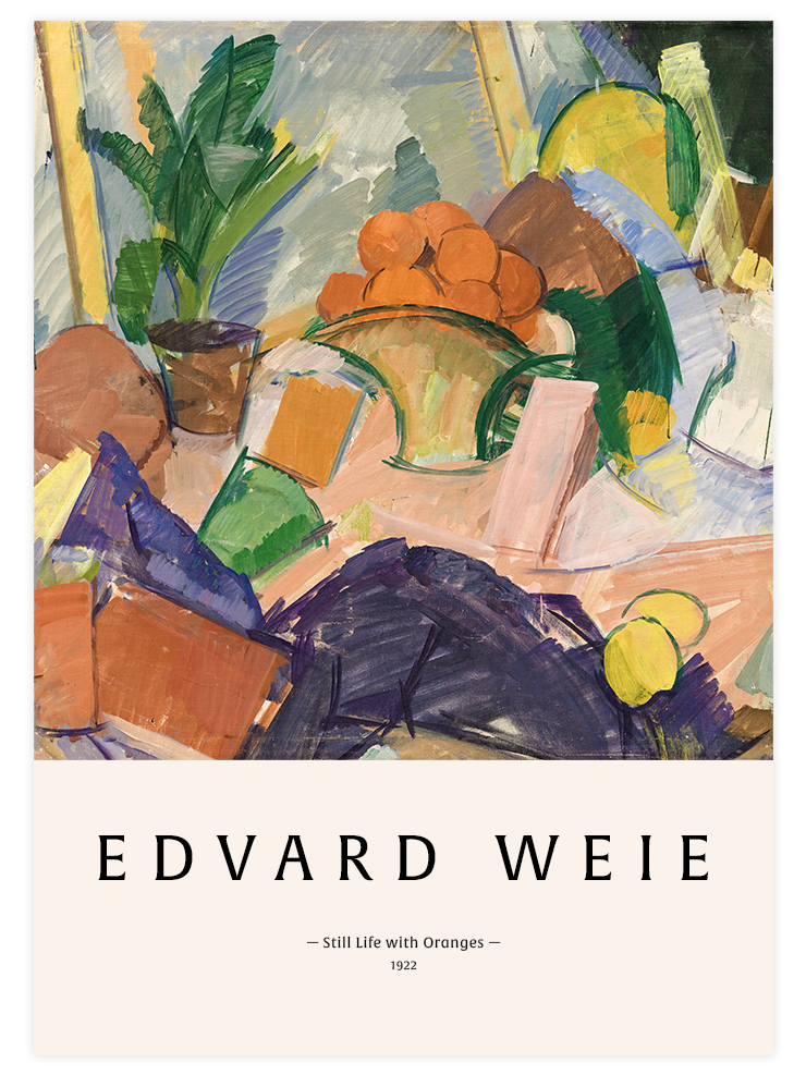 Edvard Weie Still Life with Oranges - Art Print