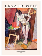 Edvard Weie Standing Female Nude - Art Print