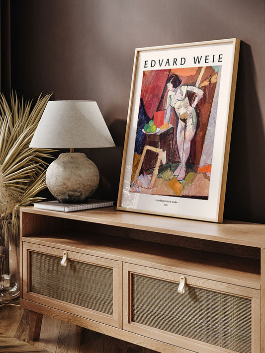 Edvard Weie Standing Female Nude Poster - Giclée Baskı