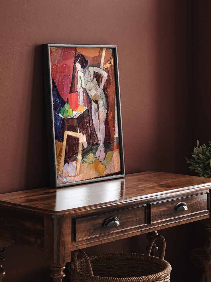 Edvard Weie Standing Female Nude - Art Print  Poster