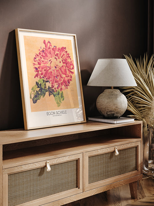 Egon Schiele Red Chrysanthemum - Art Print