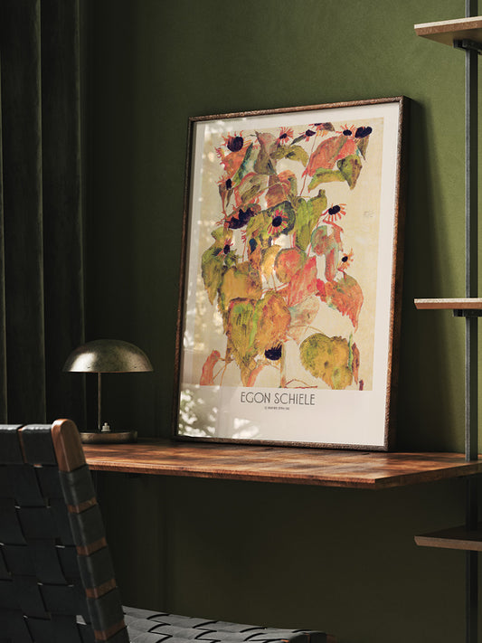 Egon Schiele Sunflowers - Art Print