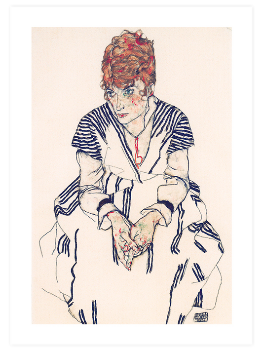 Egon Schiele Portrait of Adele Harms - Art Print