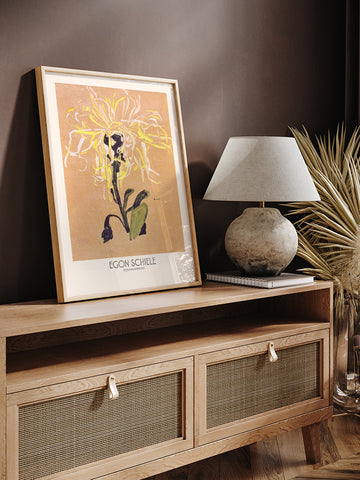 Egon Schiele Yellow Chrysanthemum - Art Print