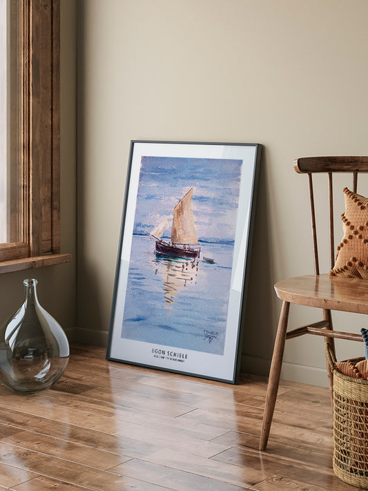 Egon Schiele Sailing Boat with Reflections - Fine Art Poster