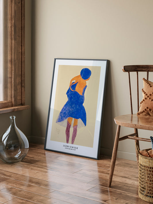 Egon Schiele Standing Girl, Back View - Fine Art Poster