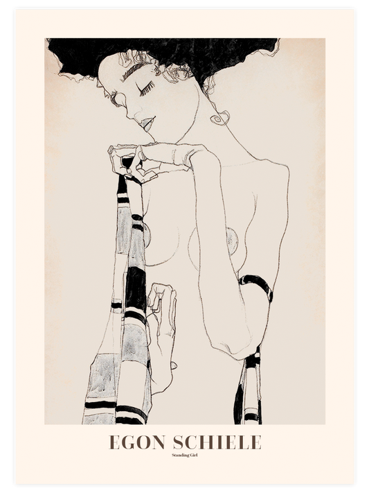 Egon Schiele Standing Girl - Art Print