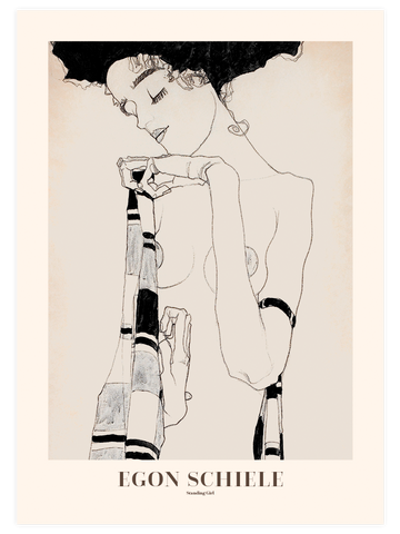 Egon Schiele Standing Girl - Art Print
