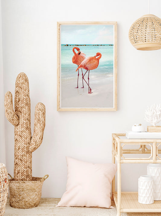 İki Flamingo Poster - Giclée Baskı