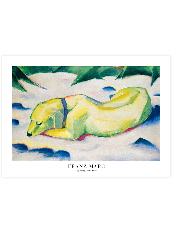 Franz Marc Dog Lying in the Snow - Art Print