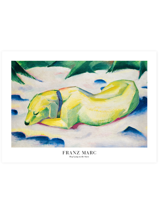 Franz Marc Dog Lying in the Snow Poster - Giclée Baskı