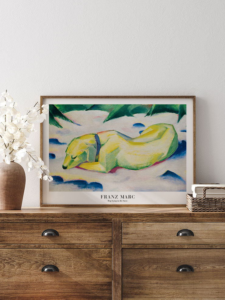 Franz Marc Dog Lying in the Snow - Art Print  Poster