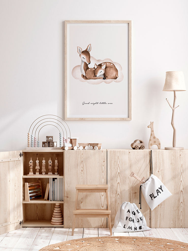 Good Night Bambi - Art Print  Poster