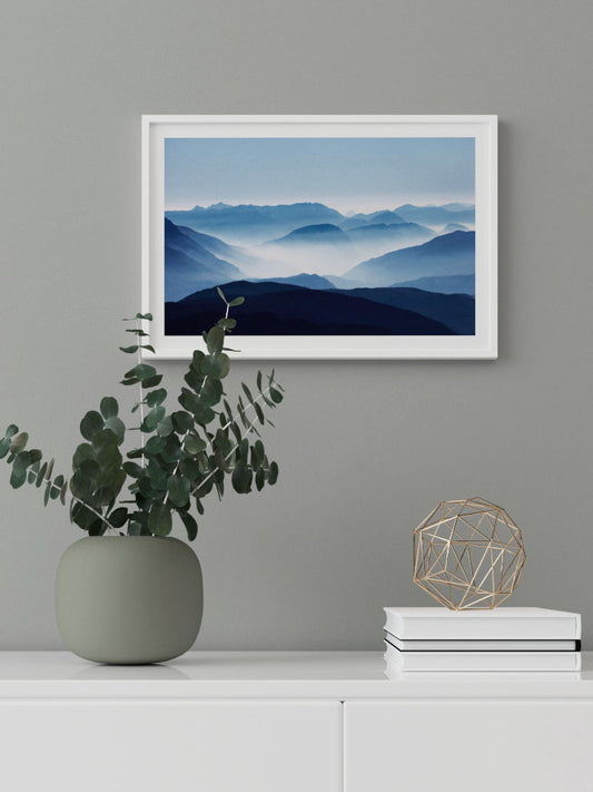 Blue Mountains Poster - Giclée Baskı