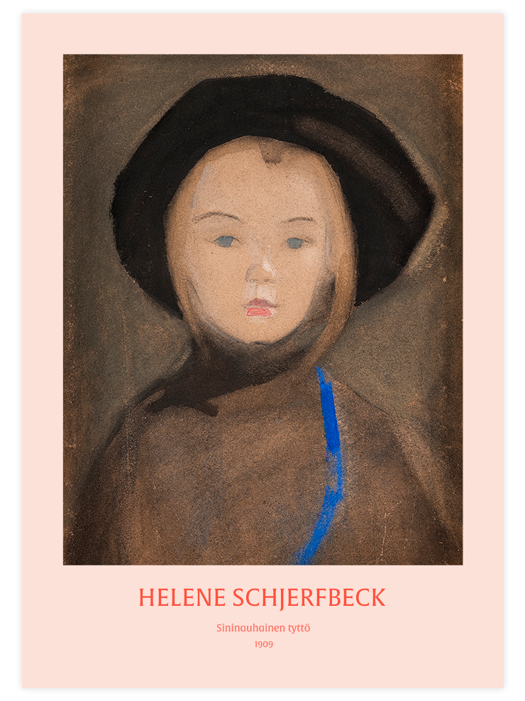 Helene Schjerfbeck Girl with Blue Ribbon - Art Print
