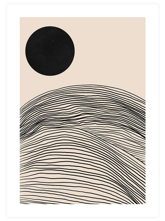 Ink Moon Poster - Giclée Baskı