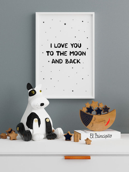 I Love You To The Moon Poster - Giclée Baskı