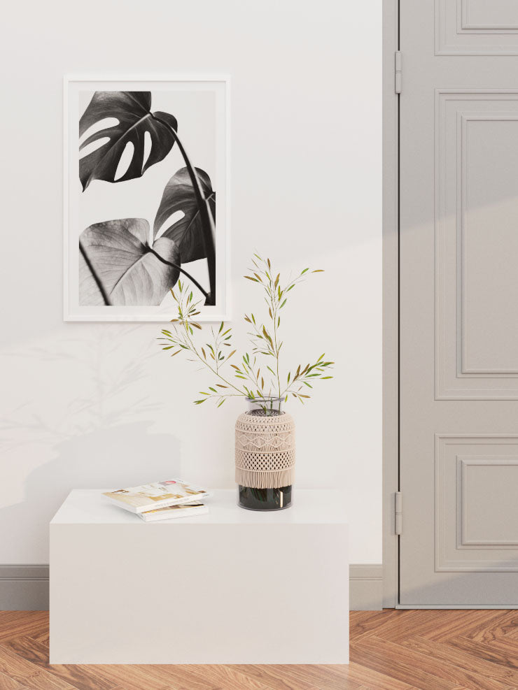 Gri Monstera - Art Print