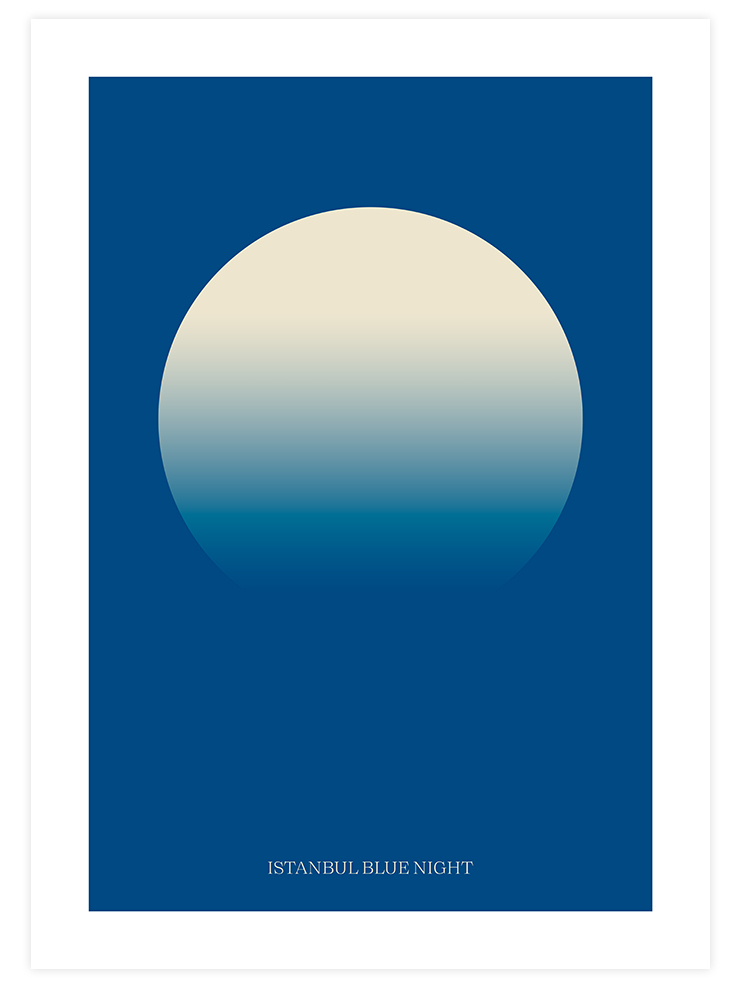 Istanbul Blue Night - Art Print Sanatsal Poster