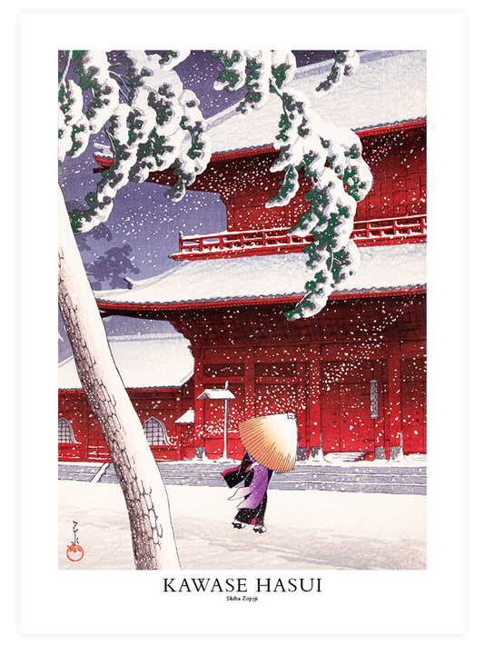Kawase Hasui The Zojoji Temple  Poster - Giclée Baskı