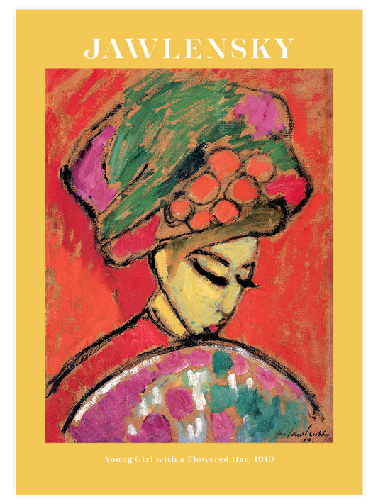Jawlensky Young Girl with a Flowered Hat Poster - Giclée Baskı
