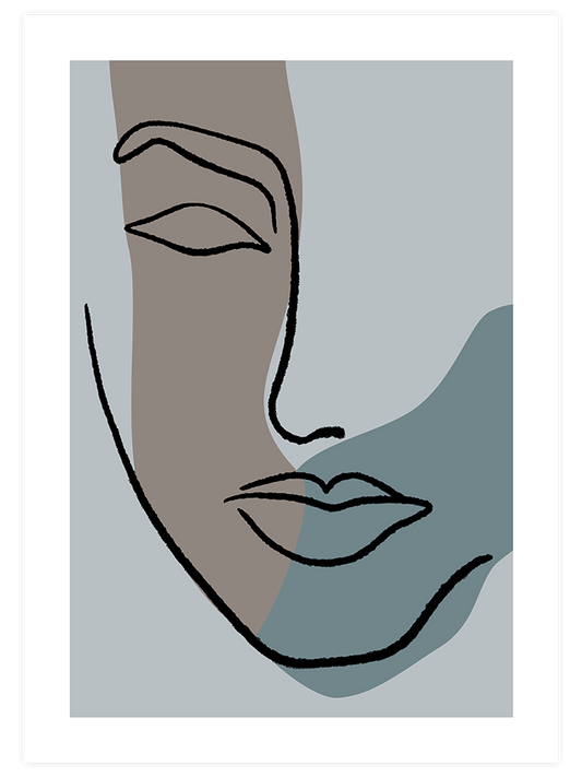 Kadın Yüzü Poster - Giclée Baskı