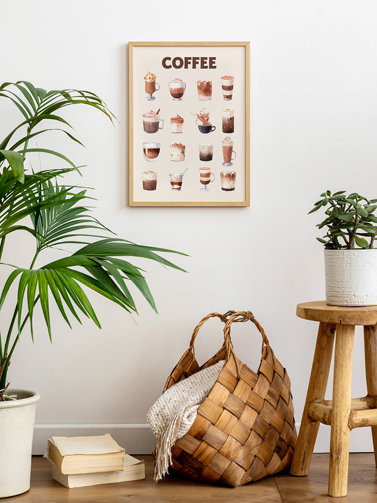 Types Of Coffee - Art Print  Poster
