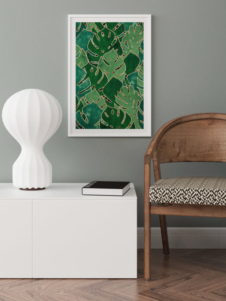 Monstera Yaprakları N2 - Art Print  Poster
