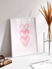 Pink Hearts - Fine Art Poster