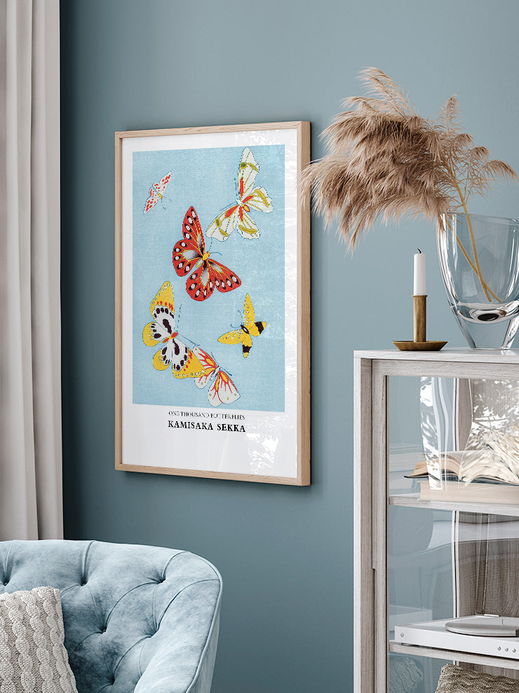 Kamisaka Sekka One Thousand Butterflies N2 - Art Print  Poster