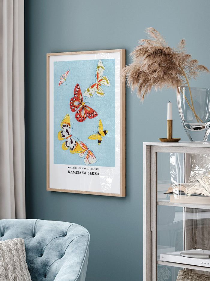 Kamisaka Sekka One Thousand Butterflies N2 - Art Print  Poster