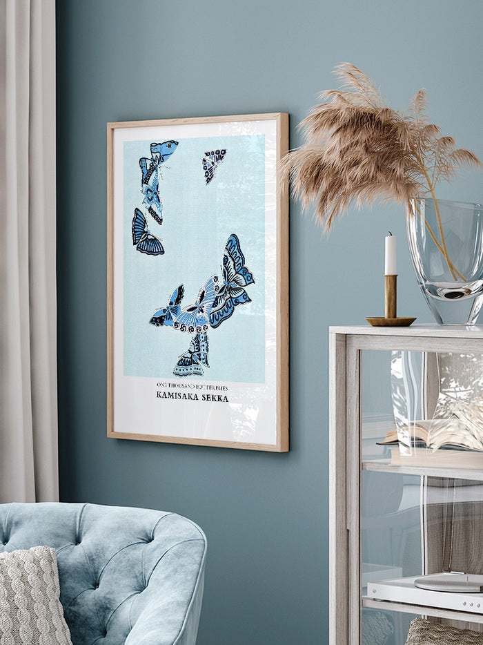 Kamisaka Sekka One Thousand Butterflies N3 - Art Print  Poster