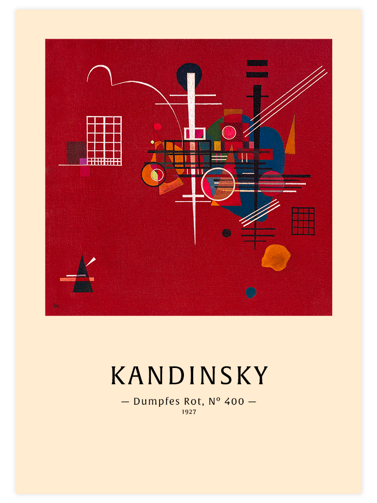 Kandinsky Dull Red - Art Print Ürün ana görseli