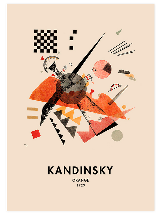 Kandinsky Orange Poster - Giclée Baskı