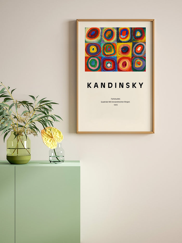 Kandinsky Squares With Concentric Circles - Art Print  Poster