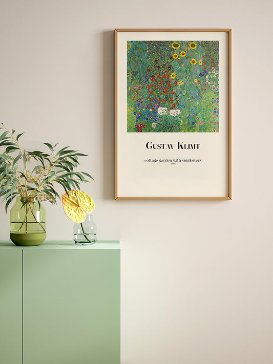 Klimt Cottage Garden With Sunflowers - Art Print