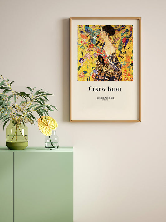 Gustav Klimt Woman With Fan - Art Print